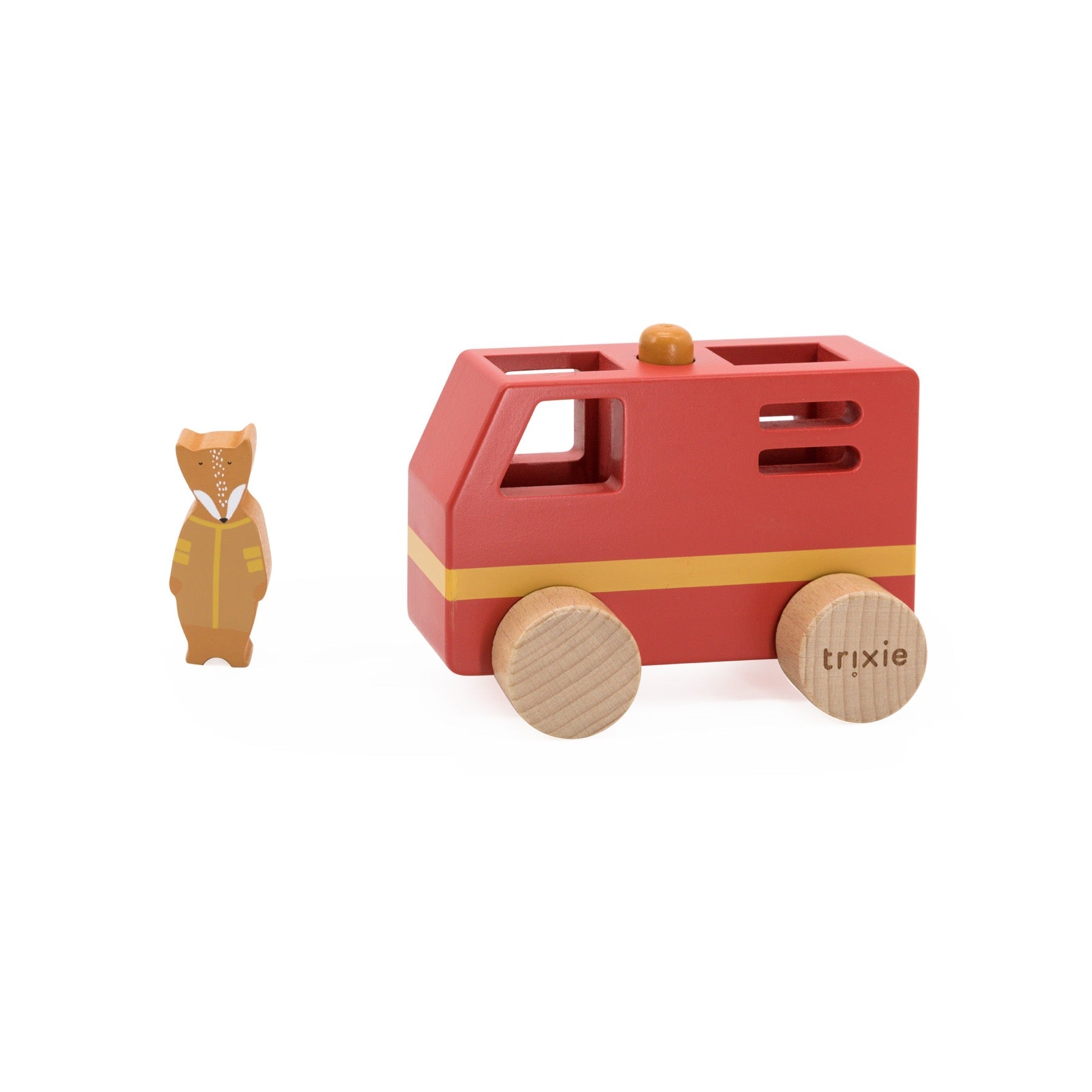 Trixie Wooden small fire truck (Min. of 3 PK, multiples of 3 PK) - MAIGHAN DISTRIBUTION CANADA