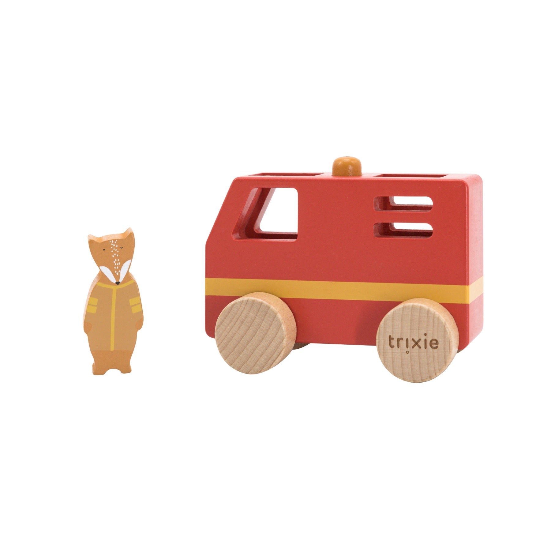 Trixie Wooden small fire truck (Min. of 3 PK, multiples of 3 PK) - MAIGHAN DISTRIBUTION CANADA