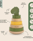 Trixie Wooden stacking toy - Mr. Dino (Min. of 3 PK, multiples of 3 PK) - MAIGHAN DISTRIBUTION CANADA
