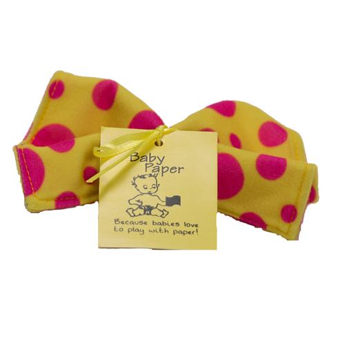 Yellow With Pink Dots Baby Paper (Min. of 6, multiples of 6)