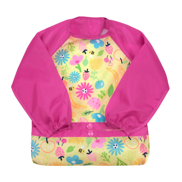 Snap & Go™ Easy-Wear Long Sleeve Bib Pink Bee Floral (Min. of 2, multiples of 2)