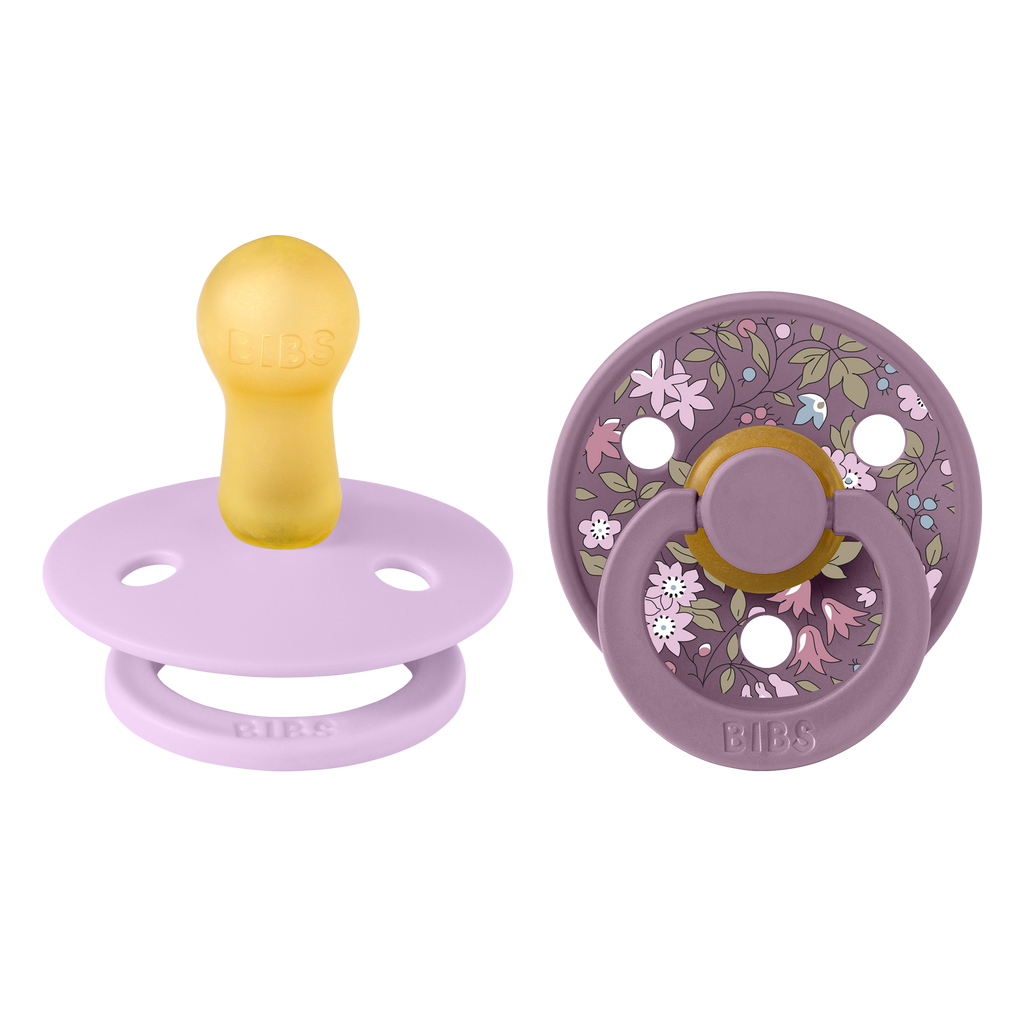 BIBS x Liberty Pacifier Original COLOUR Latex 2 PK Chamomile Lawn Viol