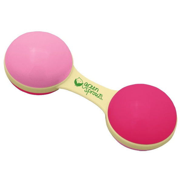 Sprout Ware® Pink Dumbbell Rattle Made From Plants (Min. of 6, multiples of 6)