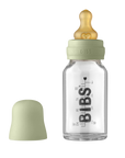 BIBS Baby Glass Bottle Complete Set Latex 110ml Sage (Min. of 2 PK , multiples of 2 PK)
