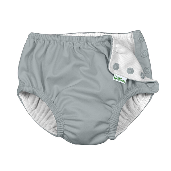 Snap Reusable Absorbent Swimsuit Diaper-Gray (Min. of 2, multiples of 2)
