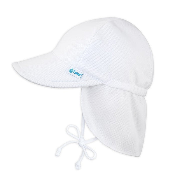 Breathable Swim & Sun Flap Hat in White (Min. of 3, multiples of 3)