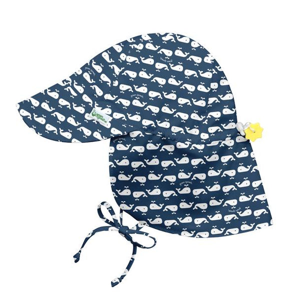 Flap Sun Protection Hat Navy Whale Geo (Min. of 3, multiples of 3)