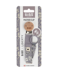 Liberty x BIBS Pacifier Clip Capel Fossil Grey ONE SIZE (Min. of 2 PK , multiples of 2 PK)