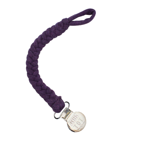 Marble Purple Braided Pacifier Clips made in Canada (Min. 2 multiples of 2)
