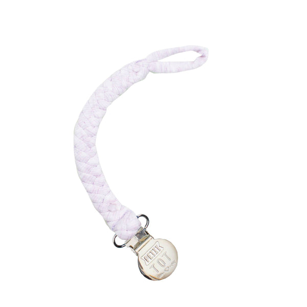 Lilac Braided Pacifier Clips made in Canada (Min. 2 multiples of 2)