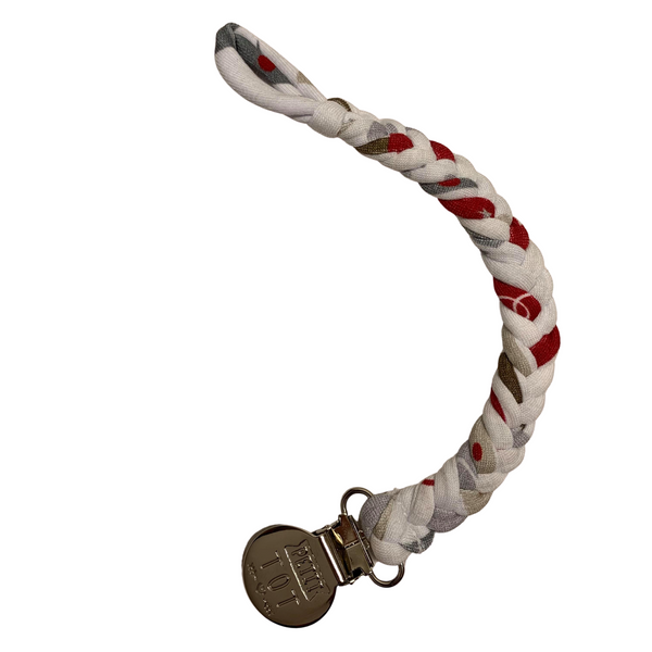 Winter Fir Braided Pacifier Clips made in Canada (Min. 2 multiples of 2)