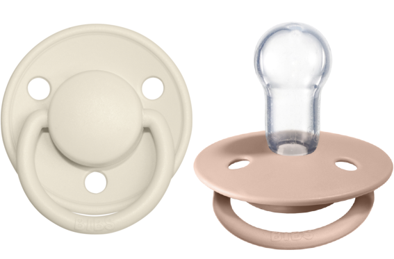 BIBS Pacifier De Lux Silicone 2 PK Ivory / Blush ONE SIZE (Min. of 2 PK, multiples of 2 PK)