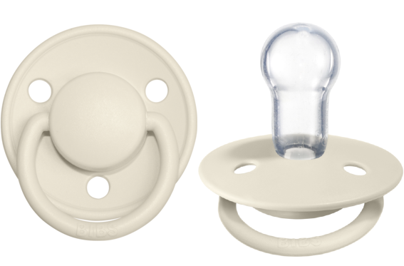 BIBS Pacifier De Lux Silicone 2 PK Ivory ONE SIZE (Min. of 2 PK, multiples of 2 PK)