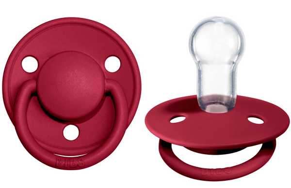 BIBS Pacifier De Lux Silicone 2 PK Ruby ONE SIZE (Min. of 2 PK, multiples of 2 PK)