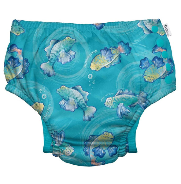 Eco Snap Swim Diaper-Aqua Mandarin Fish (Min. of 2, multiples of 2)
