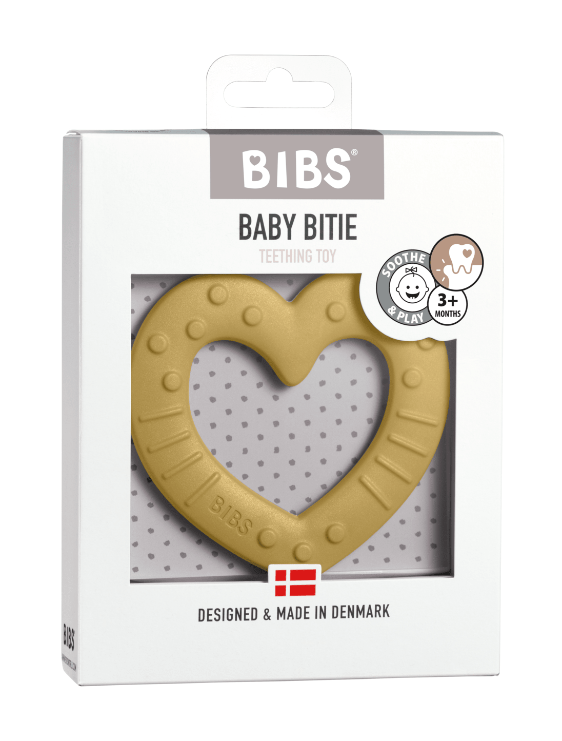 BIBS Baby Bitie Heart Mustard ONE SIZE(Min. of 2 PK , multiples of 2 PK) - MAIGHAN DISTRIBUTION CANADA