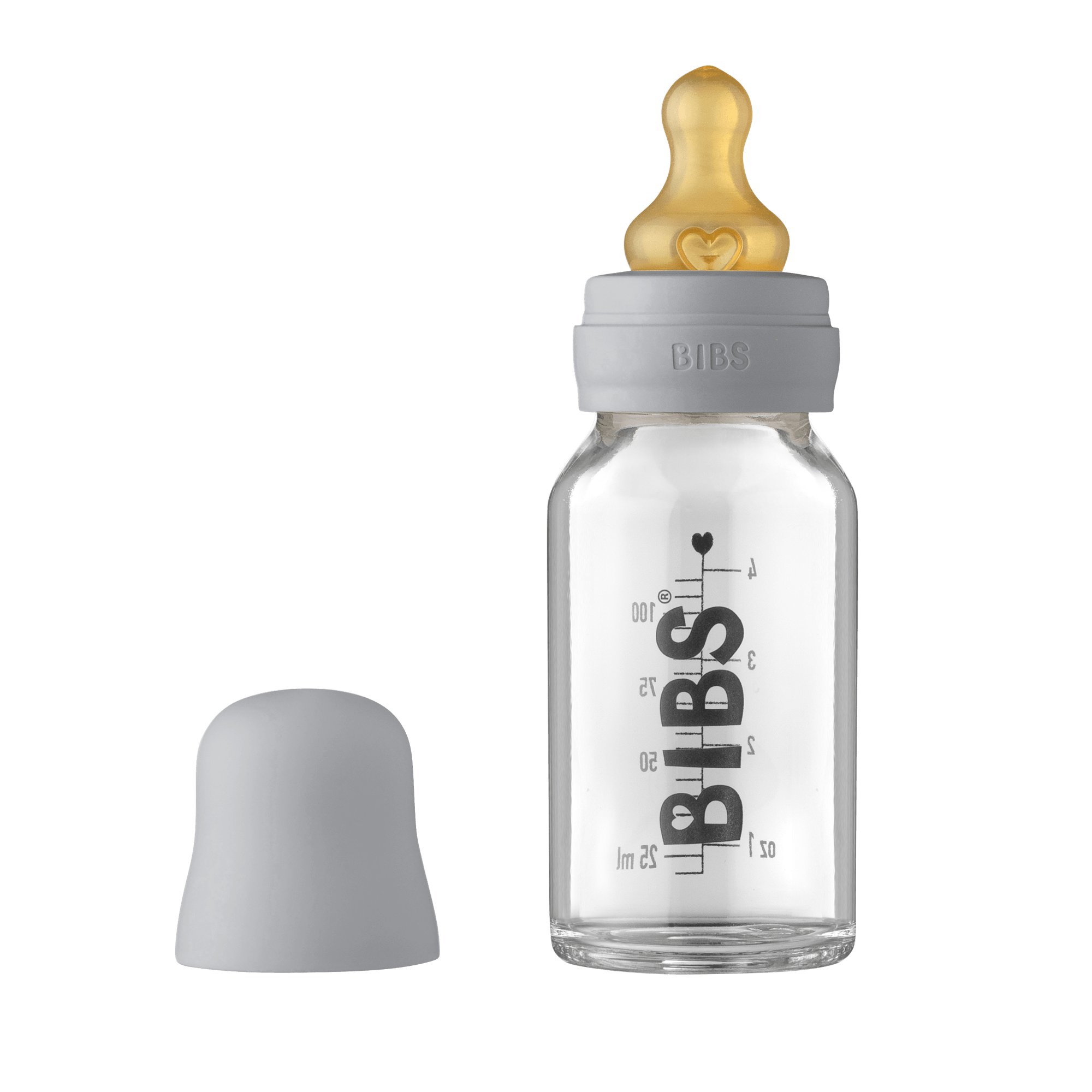 BIBS Baby Glass Bottle Complete Set Latex 110ml Cloud (Min. of 2 PK , multiples of 2 PK) - MAIGHAN DISTRIBUTION CANADA