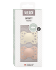 BIBS Infinity Pacifier Silicone 2 PK Symmetrical Ivory/Blush (Min. of 2 PK, multiples of 2 PK) - MAIGHAN DISTRIBUTION CANADA