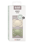 BIBS Infinity Pacifier Silicone 2 PK Symmetrical Ivory/Sage (Min. of 2 PK, multiples of 2 PK) - MAIGHAN DISTRIBUTION CANADA
