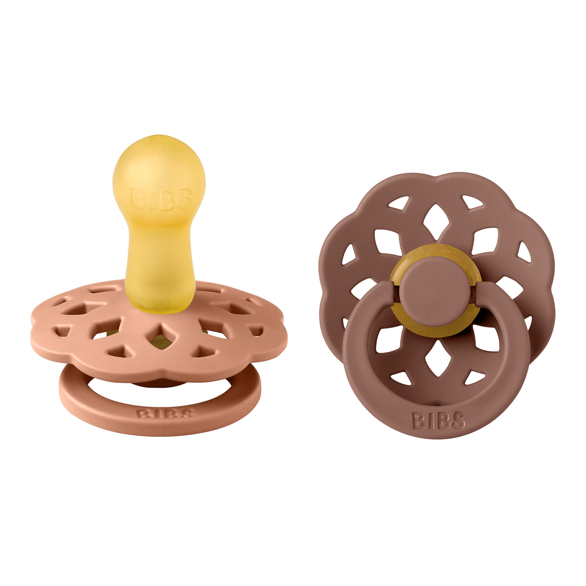 BIBS® Pacifier Boheme Latex 2 PK Peach / Woodchuck (Min. of 2 PK, multiples of 2 PK) - MAIGHAN DISTRIBUTION CANADA