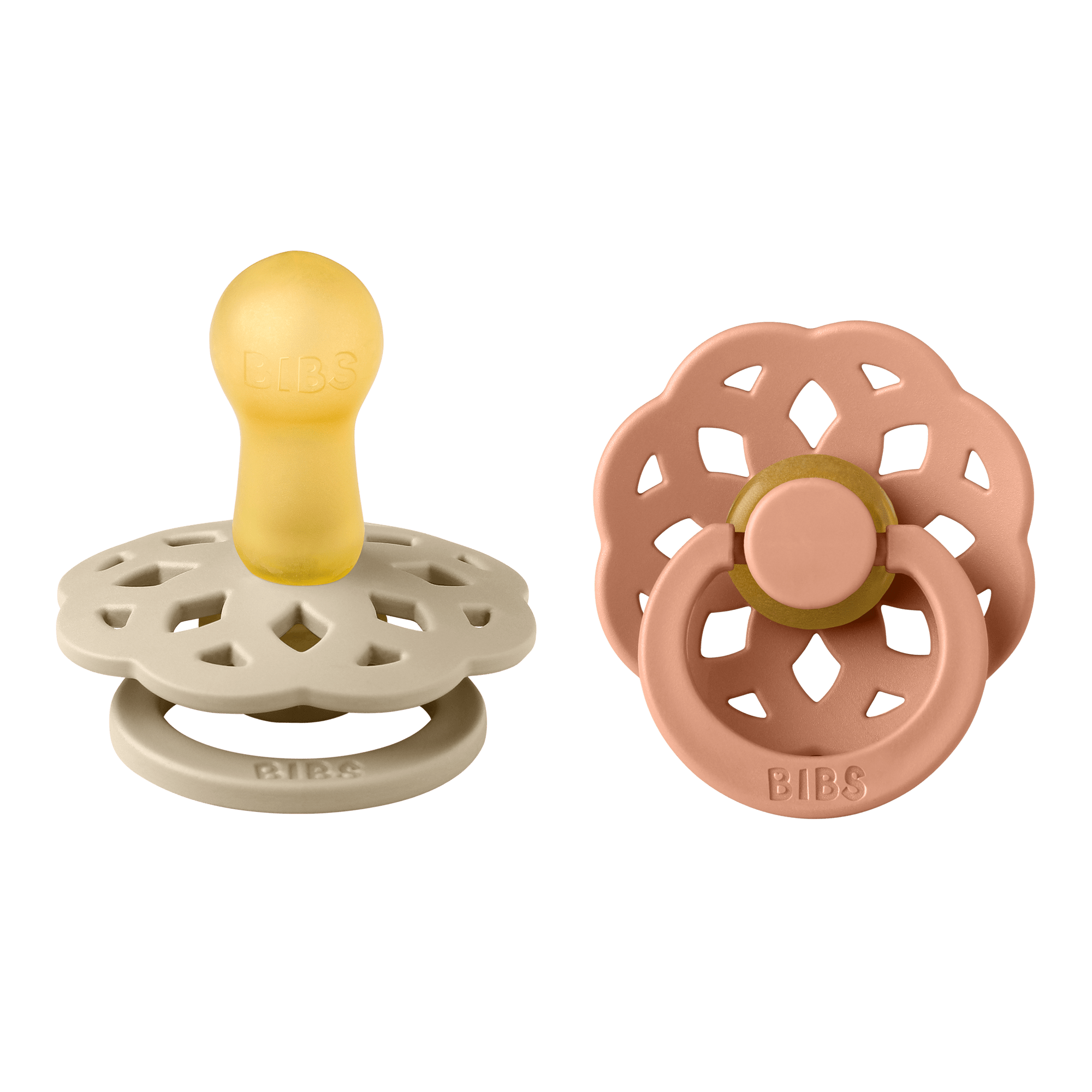BIBS® Pacifier Boheme Latex 2 PK Vanilla / Peach (Min. of 2 PK, multiples of 2 PK) - MAIGHAN DISTRIBUTION CANADA