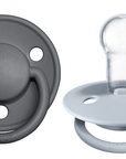 BIBS Pacifier De Lux Silicone 2 PK Iron / Baby Blue ONE SIZE (Min. of 2 PK, multiples of 2 PK) - MAIGHAN DISTRIBUTION CANADA