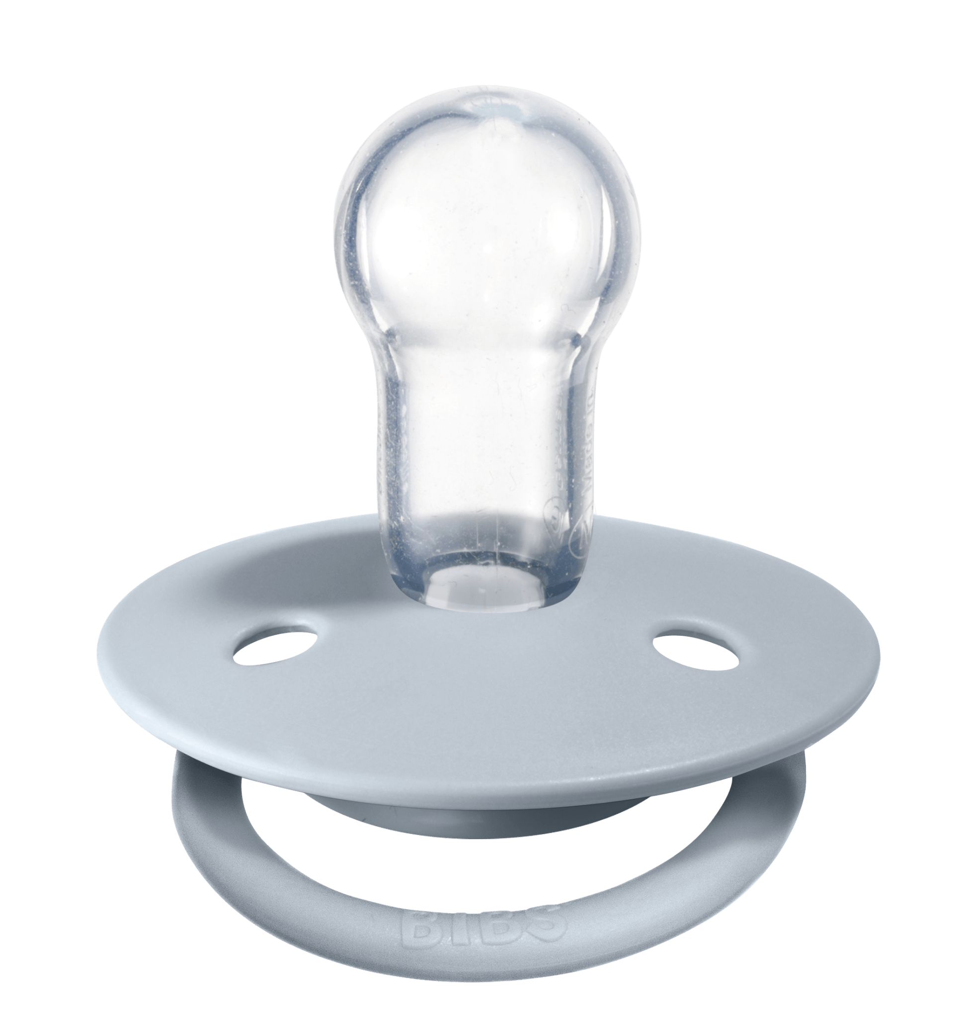 BIBS Pacifier De Lux Silicone 2 PK Iron / Baby Blue ONE SIZE (Min. of 2 PK, multiples of 2 PK) - MAIGHAN DISTRIBUTION CANADA