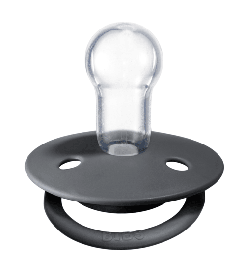 BIBS Pacifier De Lux Silicone 2 PK Iron / Baby Blue ONE SIZE (Min. of 2 PK, multiples of 2 PK) - MAIGHAN DISTRIBUTION CANADA