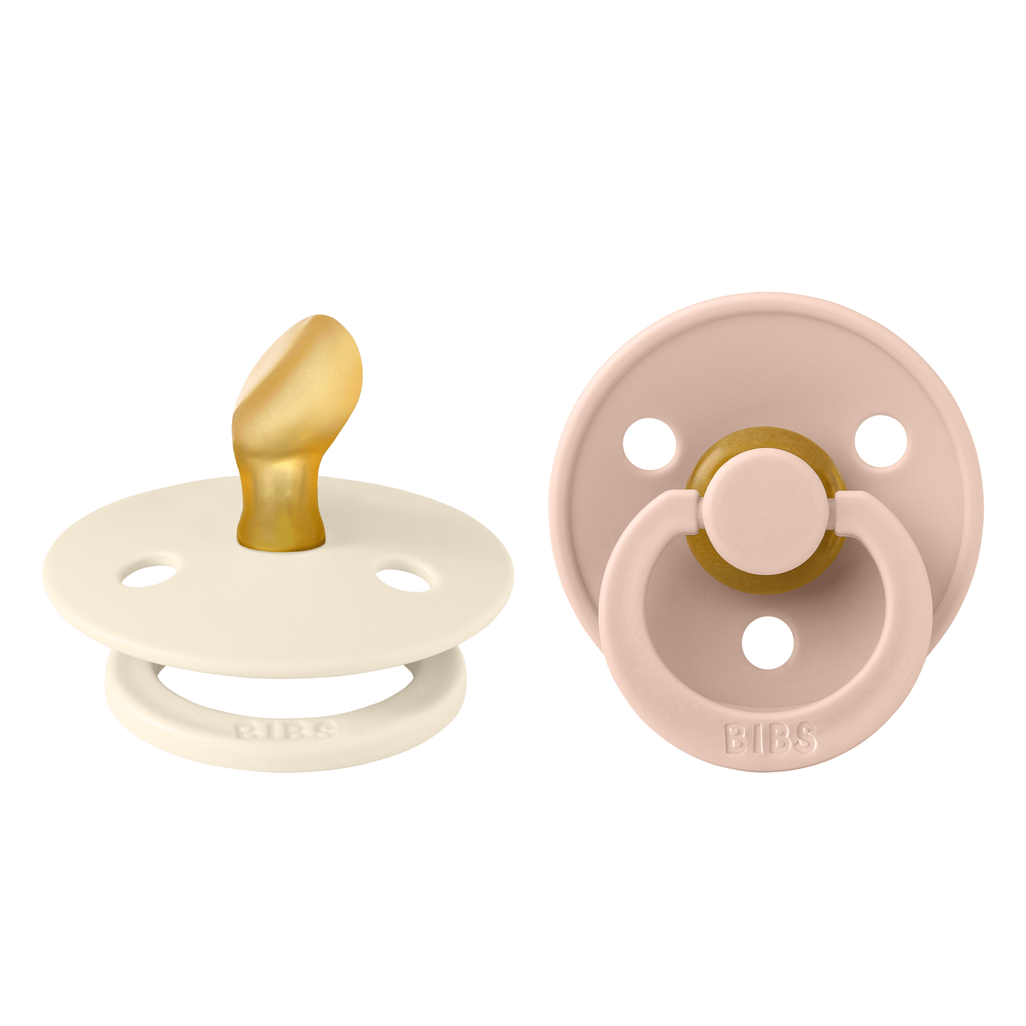 BIBS Pacifier Original COLOUR Latex 2 PK Anatomical Ivory / Blush (Min. of 2 PK, multiples of 2 PK) - MAIGHAN DISTRIBUTION CANADA
