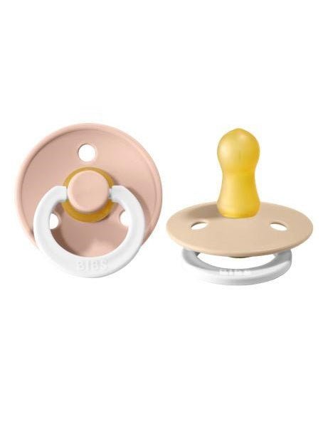 BIBS Pacifier Original COLOUR Latex 2 PK Blush GLOW / Vanilla GLOW (Min. of 2 PK, multiples of 2 PK) - MAIGHAN DISTRIBUTION CANADA