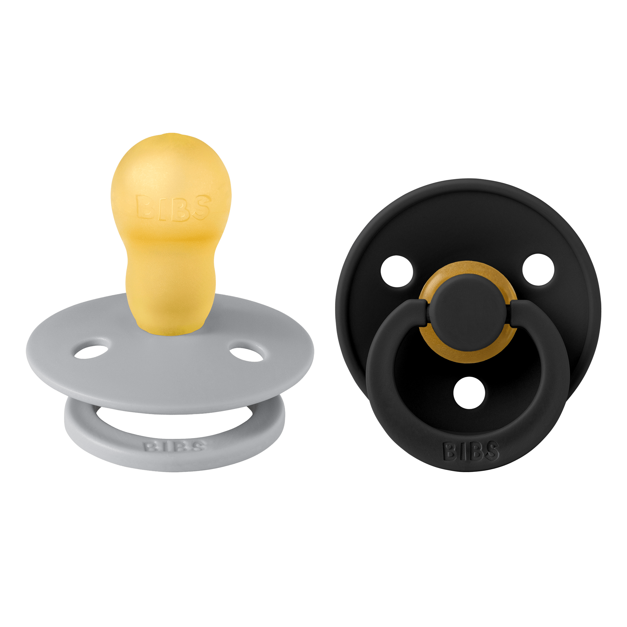 BIBS Pacifier Original COLOUR Latex 2 PK Cloud/ Black (Min. of 2 PK, multiples of 2 PK) - MAIGHAN DISTRIBUTION CANADA