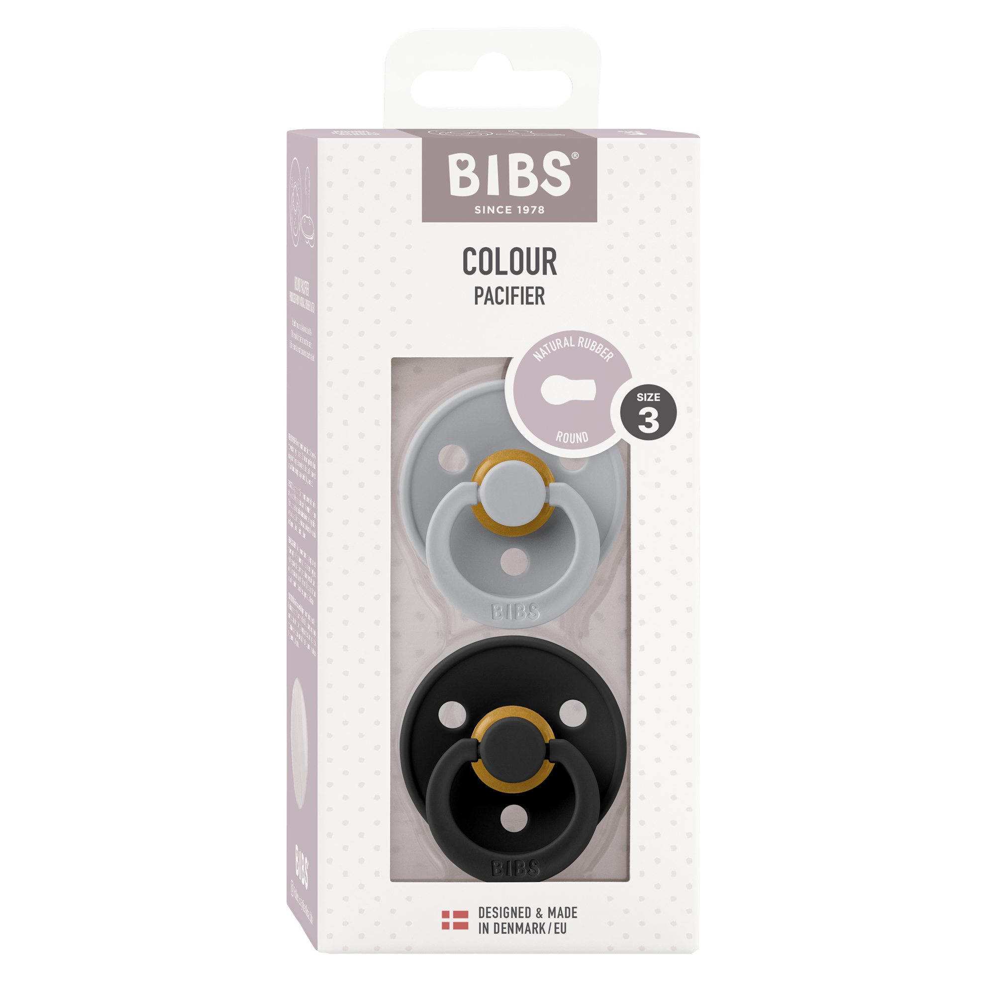 BIBS Pacifier Original COLOUR Latex 2 PK Cloud/ Black (Min. of 2 PK, multiples of 2 PK) - MAIGHAN DISTRIBUTION CANADA