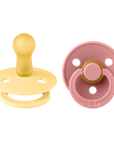 BIBS Pacifier Original COLOUR Latex 2 PK Pale Butter / Dusky Pink(Min. of 2 PK, multiples of 2 PK) - MAIGHAN DISTRIBUTION CANADA