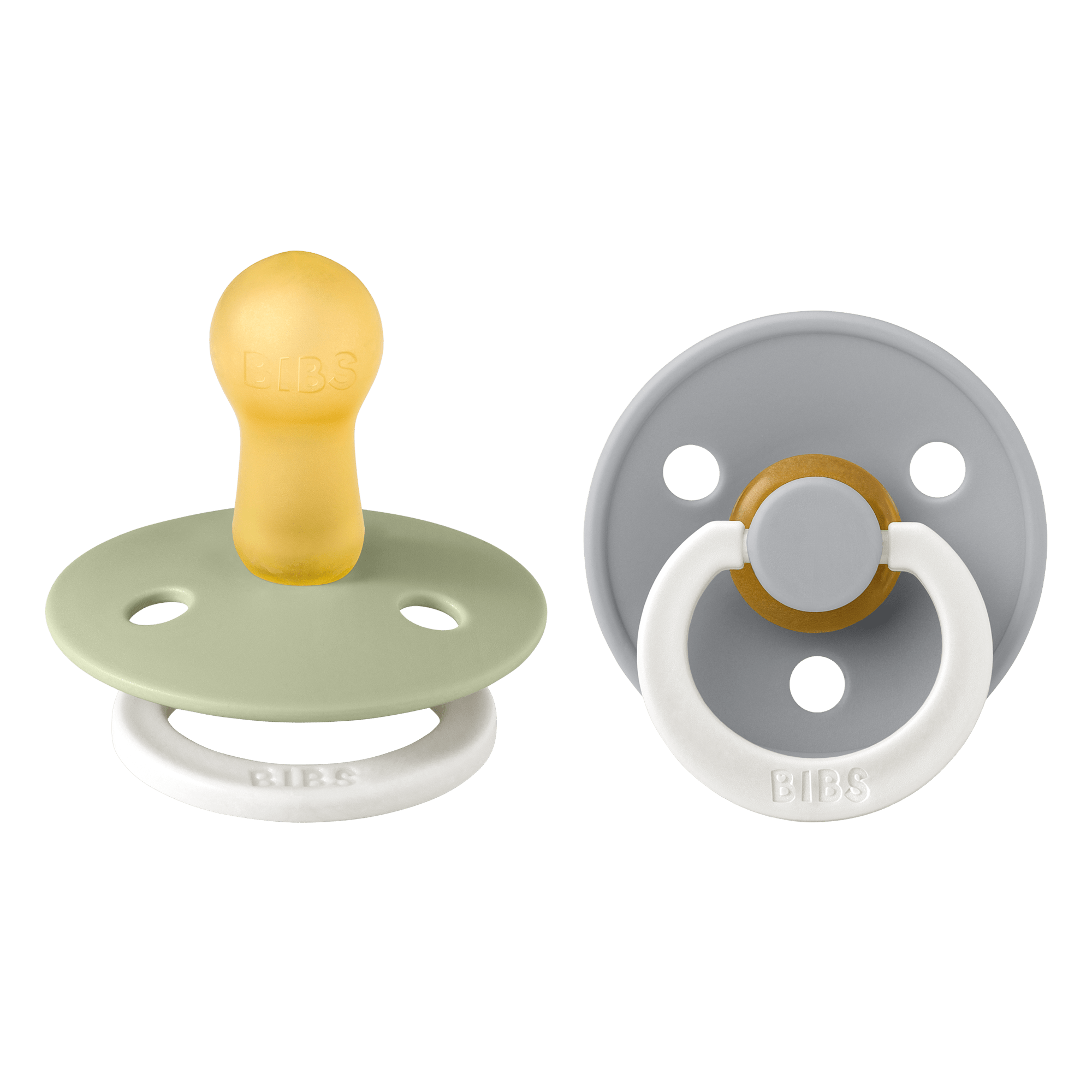 BIBS Pacifier Original COLOUR Latex 2 PK Sage Glow / Cloud Glow (Min. of 2 PK, multiples of 2 PK) - MAIGHAN DISTRIBUTION CANADA
