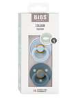 BIBS Pacifier Original COLOUR Latex 2 PK Symmetrical Baby Blue / Petrol (Min. of 2 PK, multiples of 2 PK) - MAIGHAN DISTRIBUTION CANADA