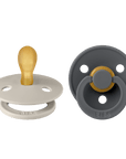 BIBS Pacifier Original COLOUR Latex 2 PK Symmetrical Sand / Iron (Min. of 2 PK, multiples of 2 PK) - MAIGHAN DISTRIBUTION CANADA