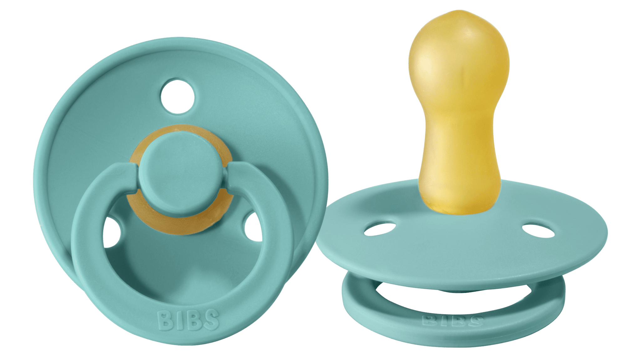 BIBS Pacifier Original COLOUR Latex 2 PK Turquoise (Min. of 1 PK, multiples of 1 PK) - MAIGHAN DISTRIBUTION CANADA