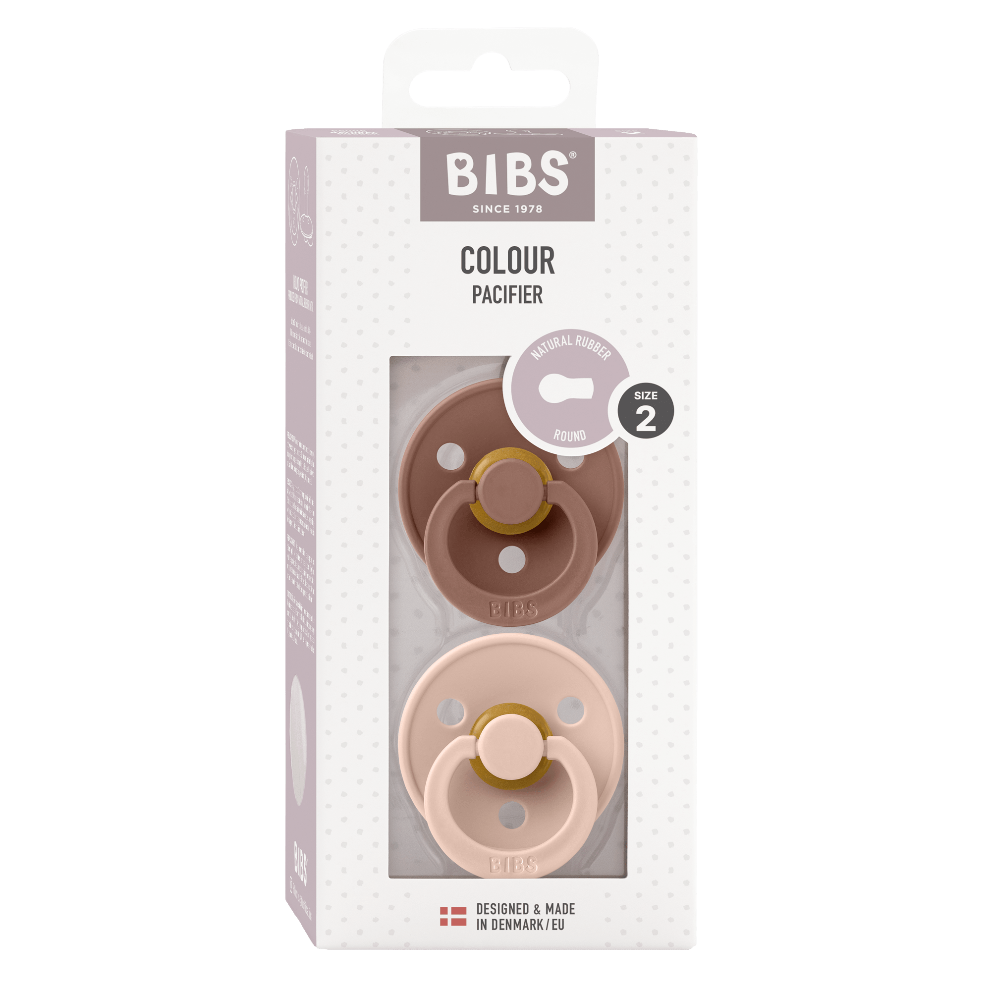 BIBS Pacifier Original COLOUR Latex 2 PK Woodchuck/Blush (Min. of 2 PK, multiples of 2 Pk) - MAIGHAN DISTRIBUTION CANADA