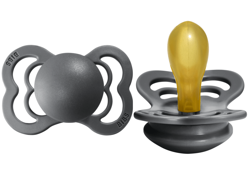 BIBS Pacifier SUPREME Latex 2 PK Iron (Min. of 2 PK, multiples of 2 PK) - MAIGHAN DISTRIBUTION CANADA