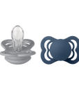 BIBS Pacifier SUPREME Silicone 2 PK Cloud/Steel Blue (Min. of 2 PK, multiples of 2 PK) - MAIGHAN DISTRIBUTION CANADA