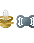 BIBS Pacifier SUPREME Silicone 2 PK Mustard/Petrol (Min. of 2 PK, multiples of 2 PK) - MAIGHAN DISTRIBUTION CANADA