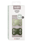 BIBS Pacifier SUPREME Silicone 2 PK Sage/Hunter Green (Min. of 2 PK, multiples of 2 PK) - MAIGHAN DISTRIBUTION CANADA