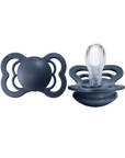 BIBS Pacifier SUPREME Silicone 2 PK Steel Blue (Min. of 2 PK, multiples of 2 PK) - MAIGHAN DISTRIBUTION CANADA