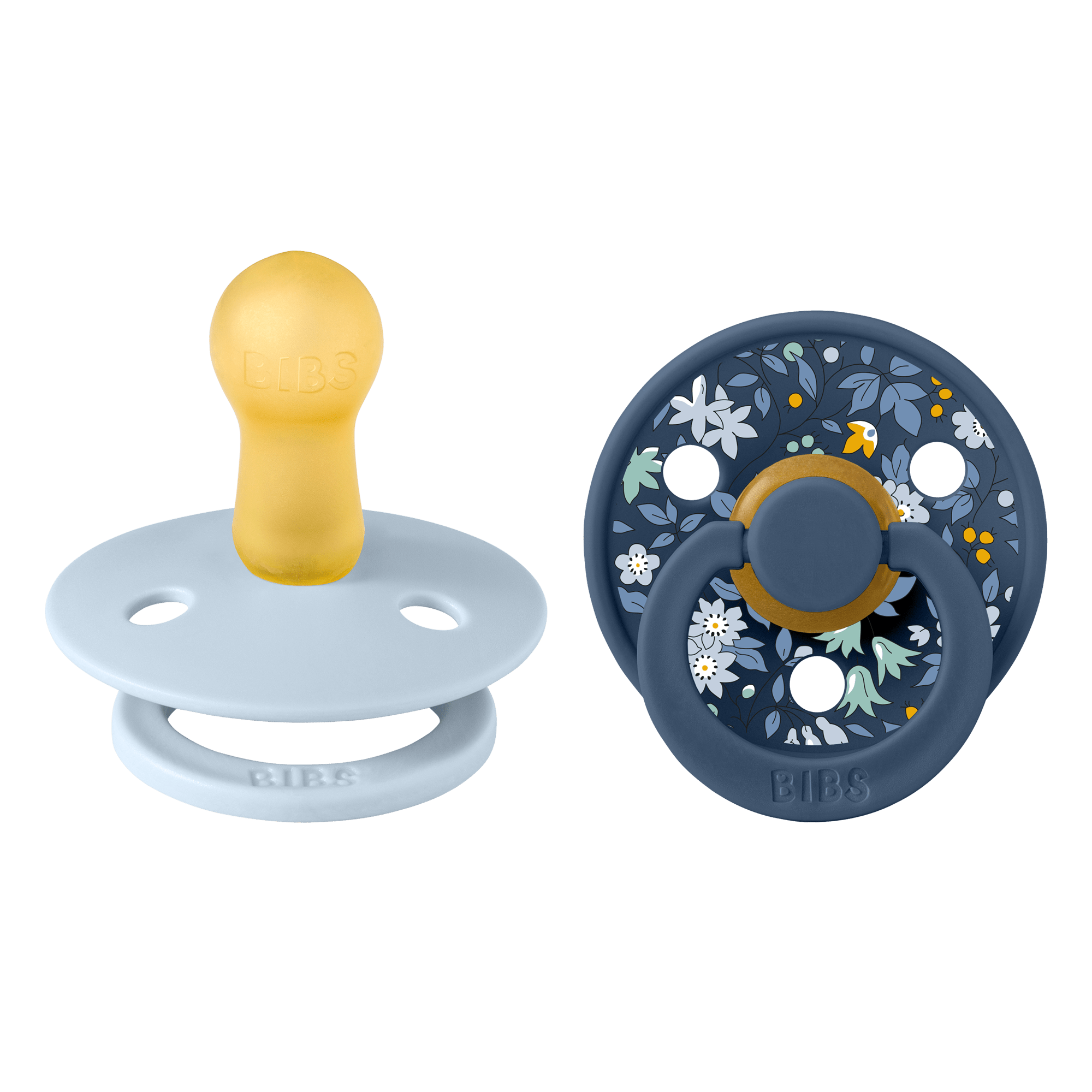 BIBS x Liberty Pacifier Original COLOUR Latex 2 PK Chamomile Lawn Baby Blue Mix (Min. of 2 PK, multiples of 2 PK) - MAIGHAN DISTRIBUTION CANADA