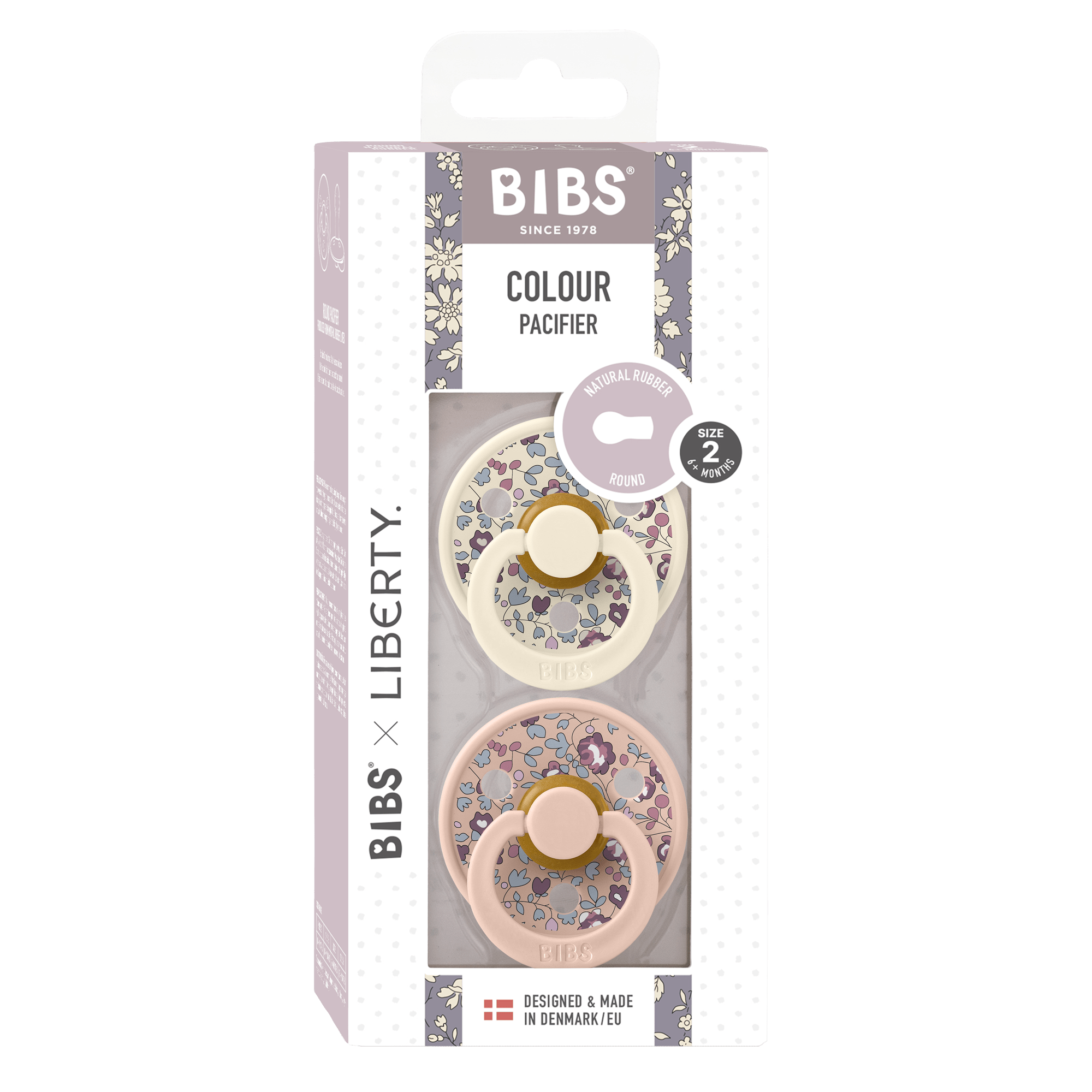 BIBS x Liberty Pacifier Original COLOUR Latex 2 PK Eloise Blush Mix (Min. of 2 PK, multiples of 2 PK) - MAIGHAN DISTRIBUTION CANADA