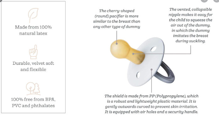 BIBS Pacifier Original COLOUR Latex 2 PK Ivory Night (Min. of 2 PK, multiples of 2 PK)