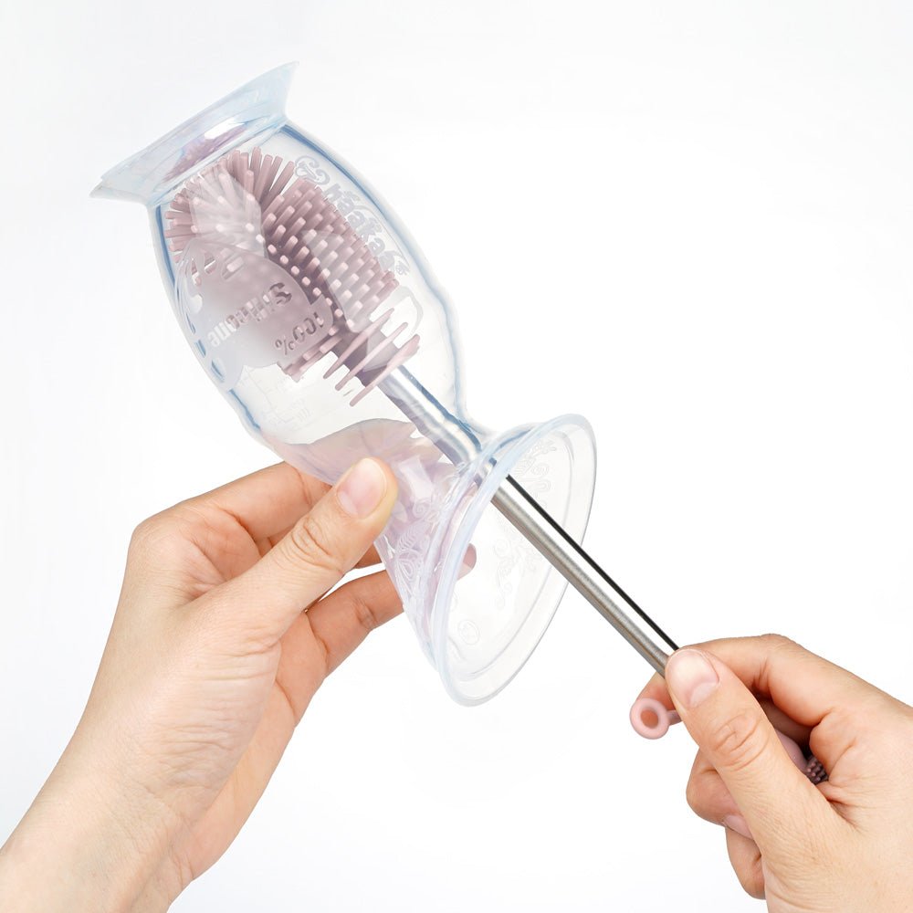 Haakaa Double - Ended Silicone Cleaning Brush - Sueva Grey (Min. of 2 , multiples of 2) - MAIGHAN DISTRIBUTION CANADA