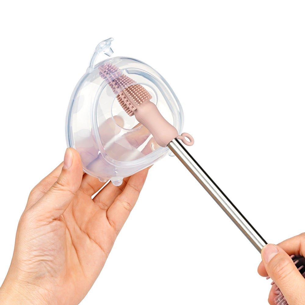 Haakaa Double - Ended Silicone Cleaning Brush - Sueva Grey (Min. of 2 , multiples of 2) - MAIGHAN DISTRIBUTION CANADA