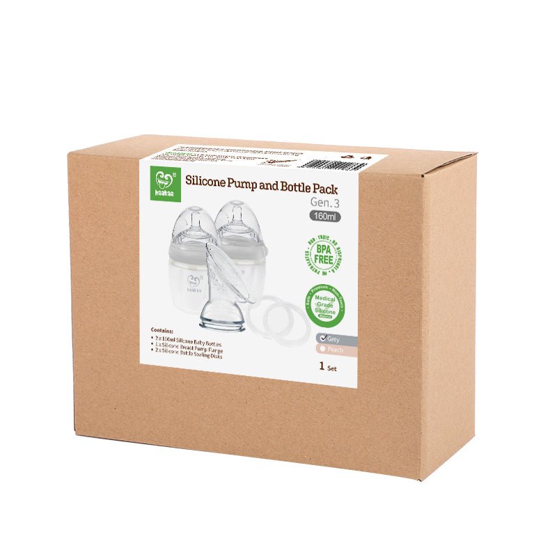Haakaa Generation 3 Silicone Pump and Bottle Pack (Min. of 2 , multiples of 2) - MAIGHAN DISTRIBUTION CANADA