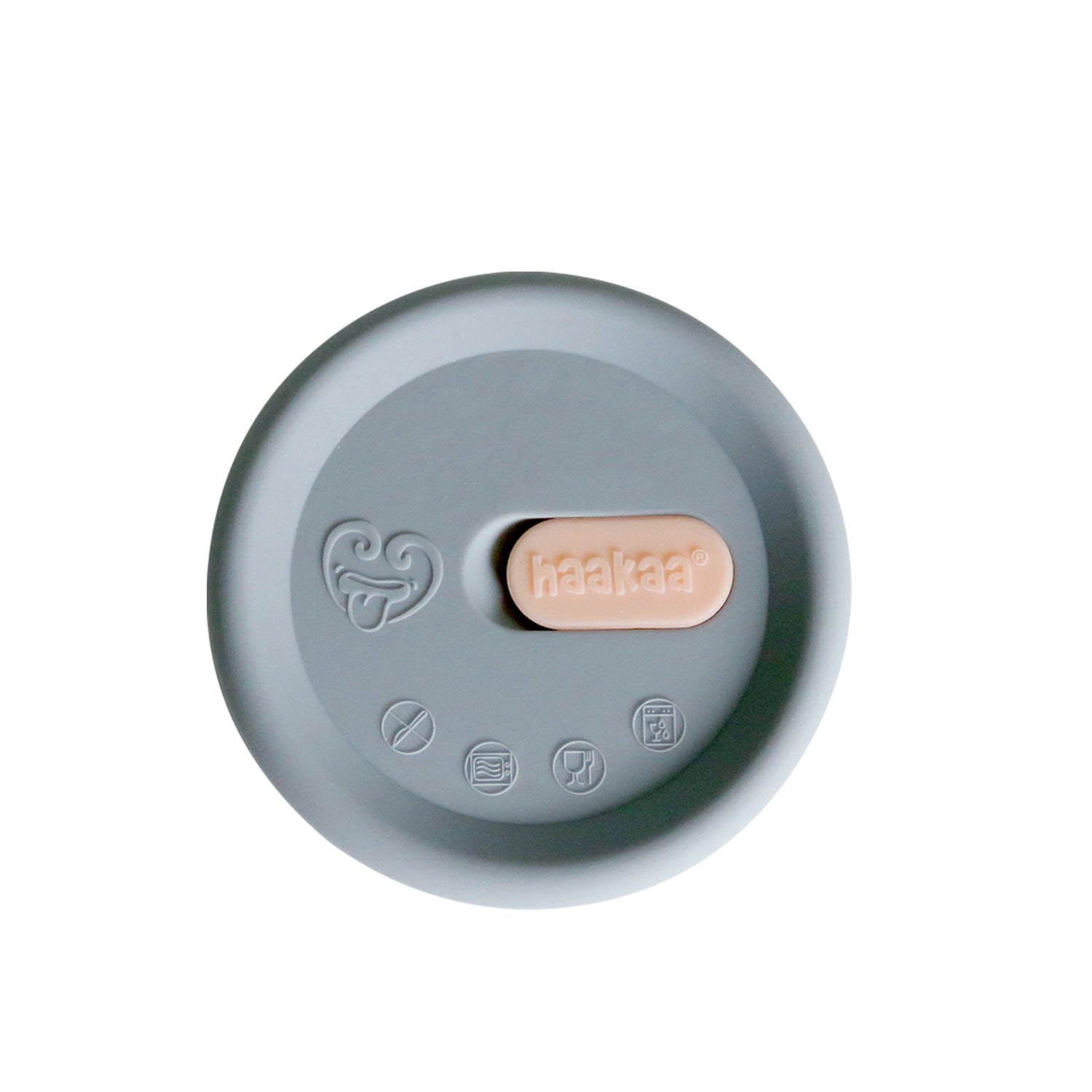Haakaa Grey Silicone Lid English French fits all pumps) (Min. of 2 , multiples of 2) - MAIGHAN DISTRIBUTION CANADA
